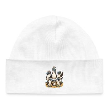 Charming seabirds illustration - Baby Organic Beanie - white - Front