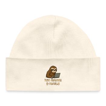 Casual sloth design with email sarcasm - Baby Organic Beanie - white - Front