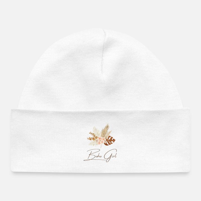Boho Girl Couronne Florale - Bonnet bébé bio - blanc