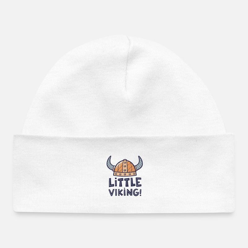 Petit Viking Dessin Amusant - Bonnet bébé bio - blanc