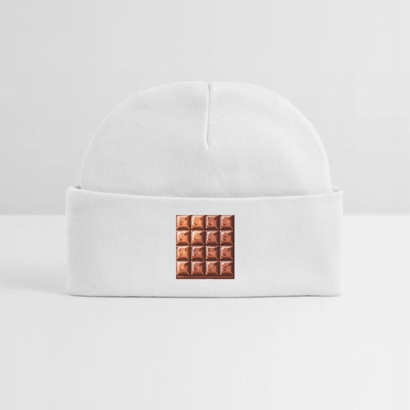 Pixel Chocolate Square Pattern Baby Organic Beanie