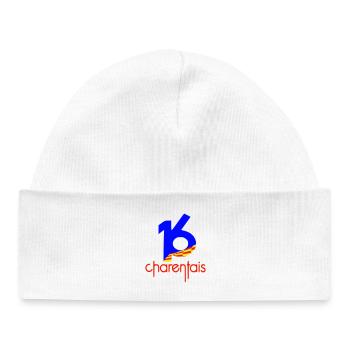  16 Charentais Bleu Rouge - Bonnet bébé bio - blanc - Devant