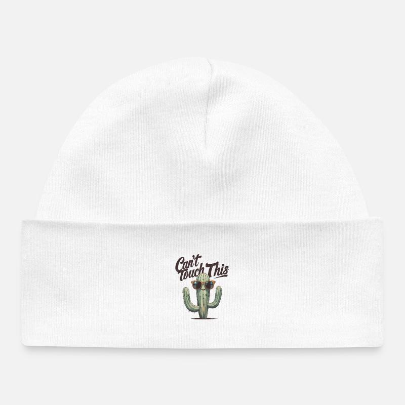 Je ne peux pas toucher ce cactus - Bonnet bébé bio - blanc