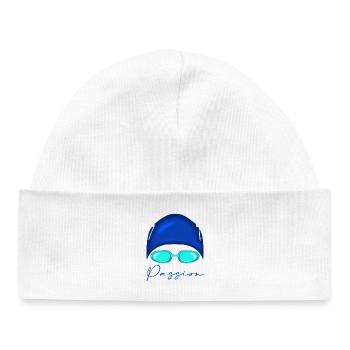 Passion Swimming Neon Blue - Baby Organic Beanie - white - Front