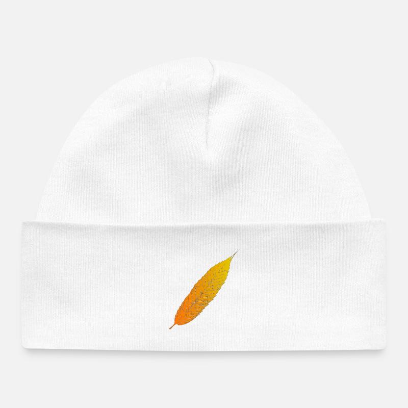 Autumn Leaf Gradient - Baby Organic Beanie - white