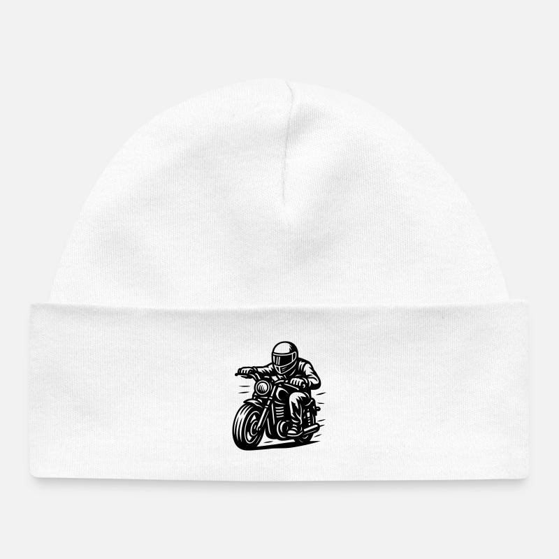 cycliste - Bonnet bébé bio - blanc