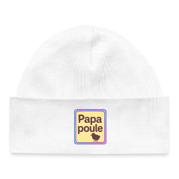Papa Poule - Father's Day - Baby Organic Beanie - white - Front