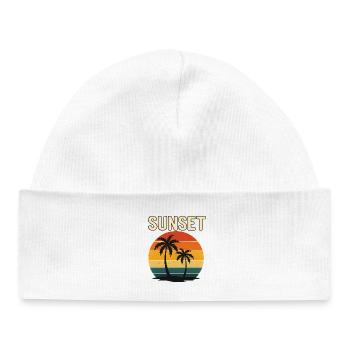 Sunset Palm Retro Glow - Bonnet bébé bio - blanc - Devant