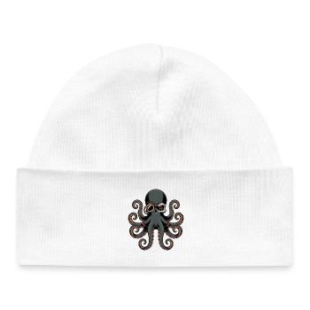 Oktopus Im Steampunk Stil Mit Monokel - Baby Organic Mütze - Weiß - Vorne
