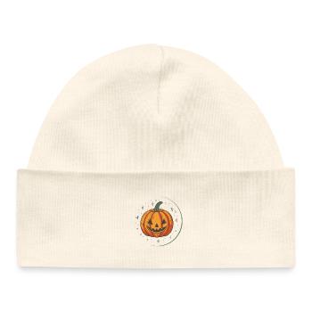 Pumpkin Jack o Lantern Festive - Baby Organic Beanie - white - Front
