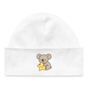 Koala Star Snuggle - Baby Organic Beanie - white - Front