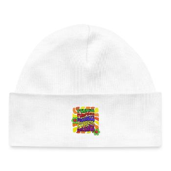 Paix Objectif Progrès Puissance Patience Rétro Design - Bonnet bébé bio - blanc - Devant