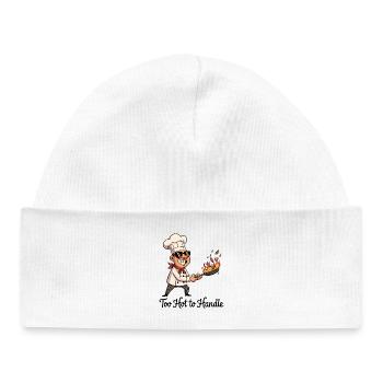 Héros de cuisine avec poêle à feu - Bonnet bébé bio - blanc - Devant