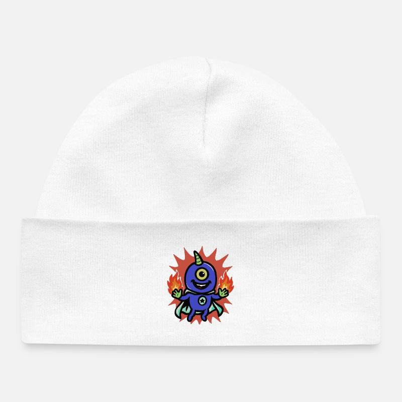 Héros du Feu Alien Borgne - Bonnet bébé bio - blanc
