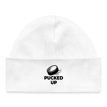 PUCKED-UP logo - Baby Organic Beanie - white - Front
