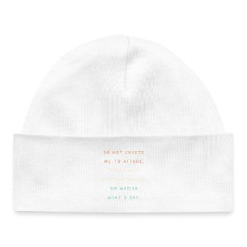 Techno House Electro Festival Hardstyle EDM - Baby Organic Beanie - white - Front