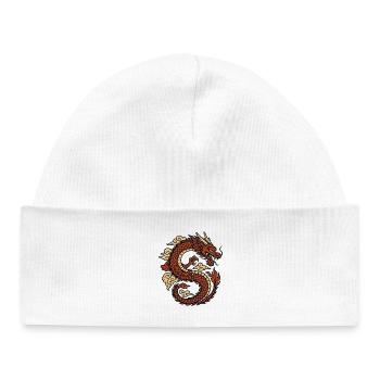 Chinese Dragon Mythical Red - Baby Organic Beanie - white - Front