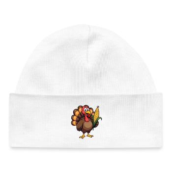 Thanksgiving Drôle Dinde de Thanksgiving - Bonnet bébé bio - blanc - Devant