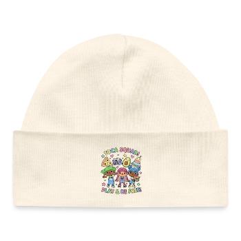 Playful Kids Design with Friends - Play and Be Free - Baby Organic Beanie - white - Front