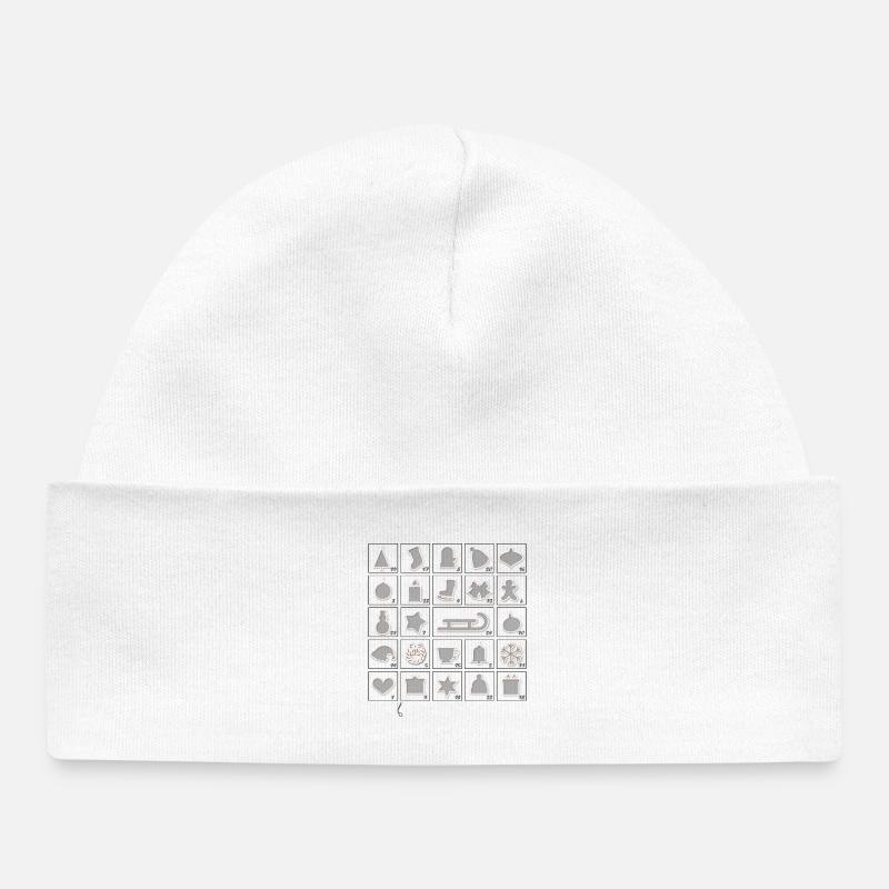 Calendrier de l’Avent (découpez la porte) - Bonnet bébé bio - blanc