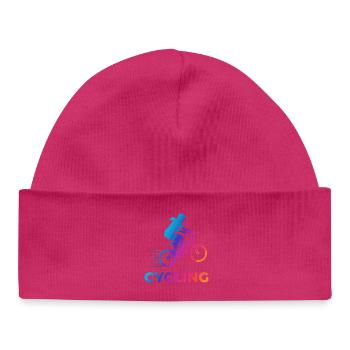 BMX Girl Cyclist Silhouette Gradient - Bonnet bébé bio - blanc - Devant