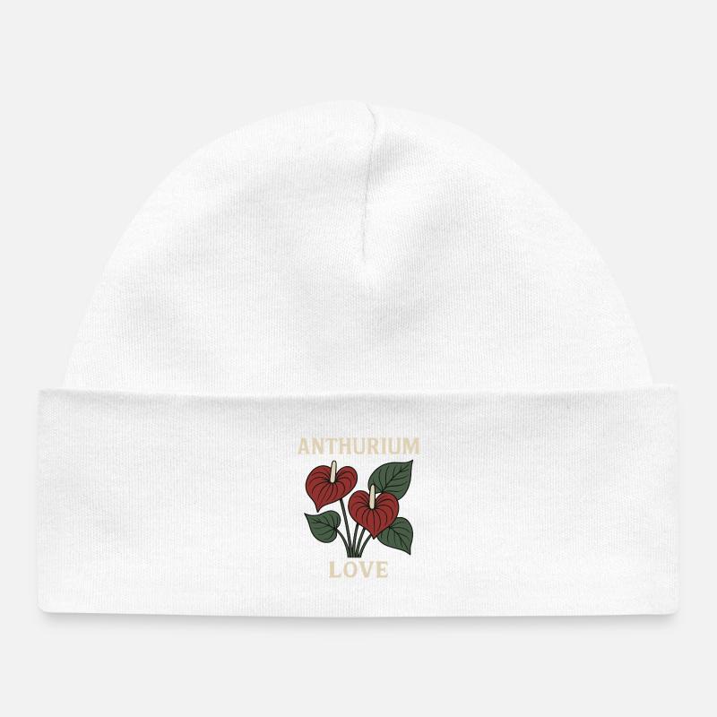 Anthurium Love - Bonnet bébé bio - blanc