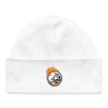 Anneau de feu pour les pilotes de BMX - Bonnet bébé bio - blanc - Devant
