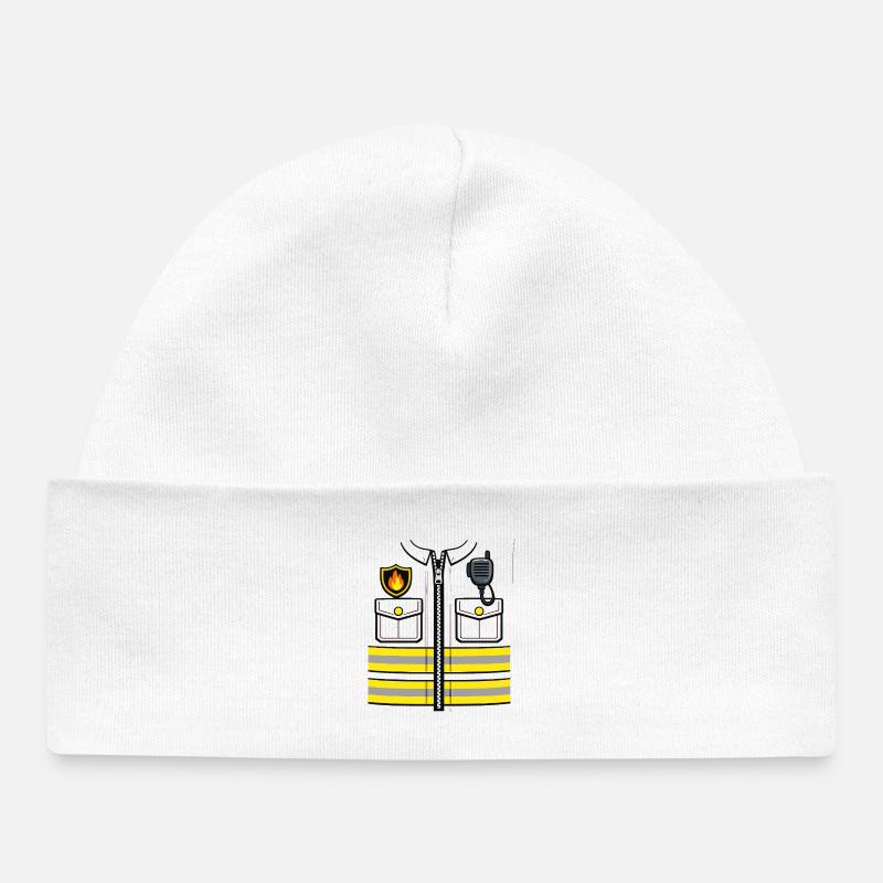 Cadeau drôle pour remplacement de costume de pompier - Bonnet bébé bio - blanc