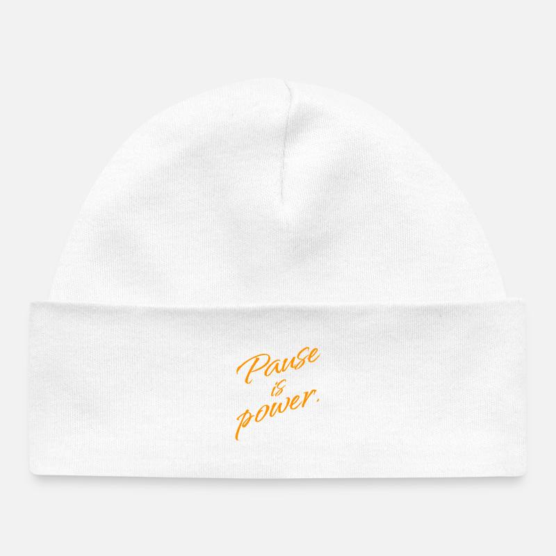 Pause est Pouvoir – Déclaration Repos & Réinitialisation - Bonnet bébé bio - blanc