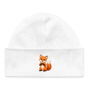 Love Fox Heart Shape - Baby Organic Beanie - white - Front