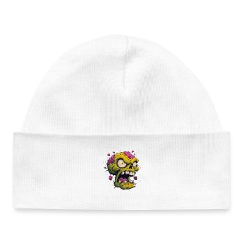 Exploding Skull – Comic Horror Motif - Baby Organic Beanie - white - Front