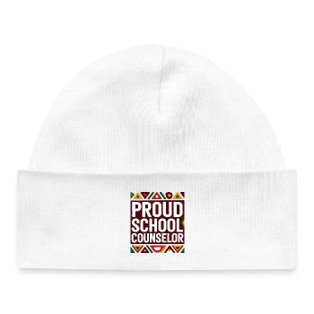 Proud School Counselor | Geometric Pattern - Baby Organic Beanie - white - Front