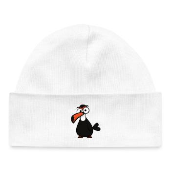 Drôle de toucan au gros bec - Bonnet bébé bio - blanc - Devant