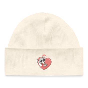 Koala Heart Love Lounge - Baby Organic Beanie - white - Front