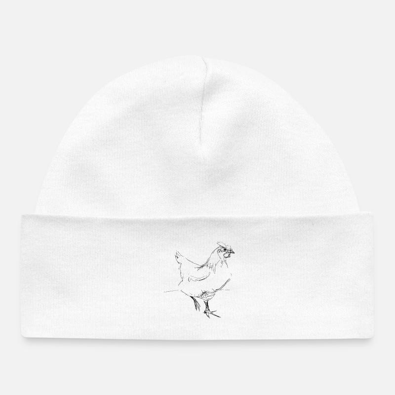 Poulet - Bonnet bébé bio - blanc