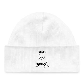 You are enough, you are enough - Baby Organic Beanie - white - Front