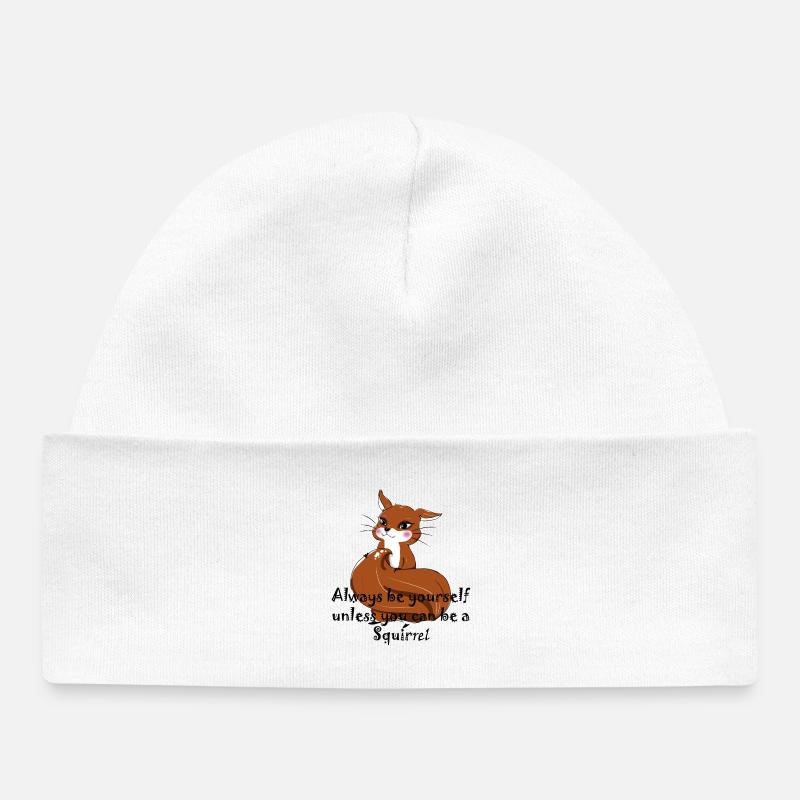 Sois un écureuil - Bonnet bébé bio - blanc