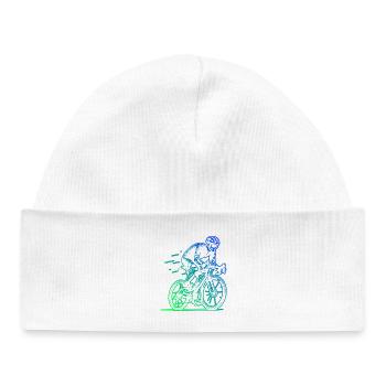 Iconic road bike motif - Baby Organic Beanie - white - Front