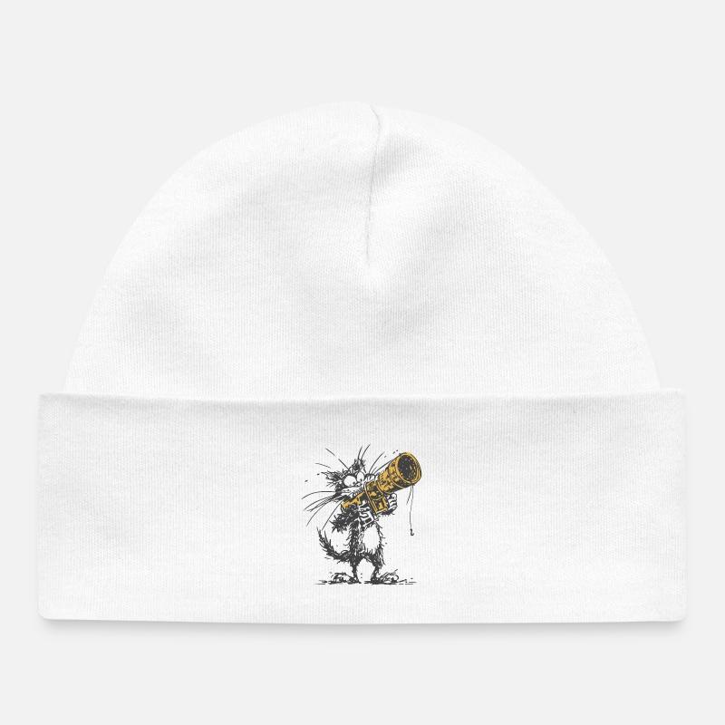 Purrfect_Shot - Bonnet bébé bio - blanc