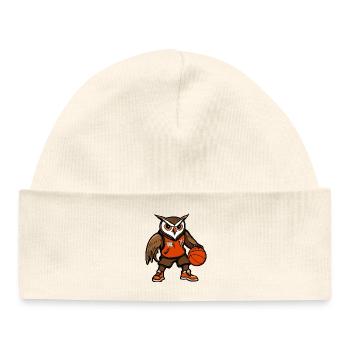 Basket-ball hibou - Bonnet bébé bio - blanc - Devant