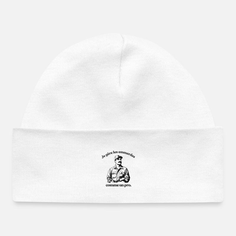 Gérer les emmerdes comme un pro - Bonnet bébé bio - blanc