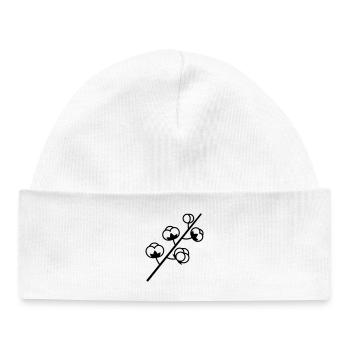 Cotton Plant Branch - Baby Organic Beanie - white - Front
