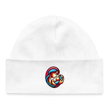 Harmonie colorée mère-enfant - Bonnet bébé bio - blanc - Devant