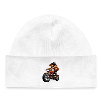 Motorcyclist Beaver - Baby Organic Beanie - white - Front