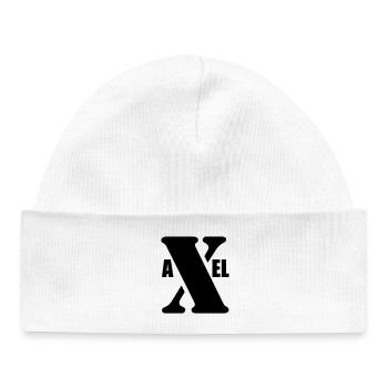 Axel – First Name Design | Minimal Typography - Baby Organic Mütze - Weiß - Vorne