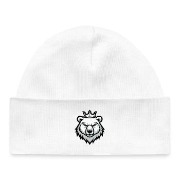 Portrait d’ours polaire Couronne tête d’ours polaire - Bonnet bébé bio - blanc - Devant