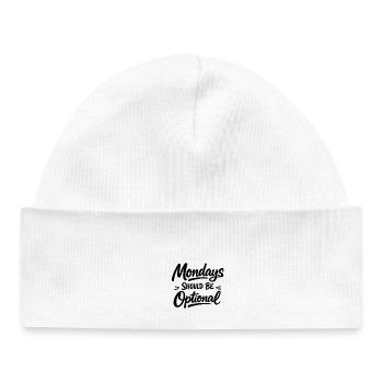 Monday should be optional white - Baby Organic Beanie - white - Front