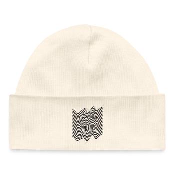 Lignes d’onde de minuit - Bonnet bébé bio - blanc - Devant