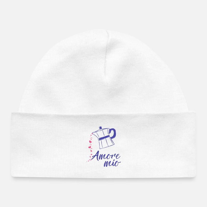 Amore_mio_epsresso_herz_ - Bonnet bébé bio - blanc
