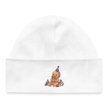 Baby Cuddle Fiesta - Baby Organic Beanie - white - Front